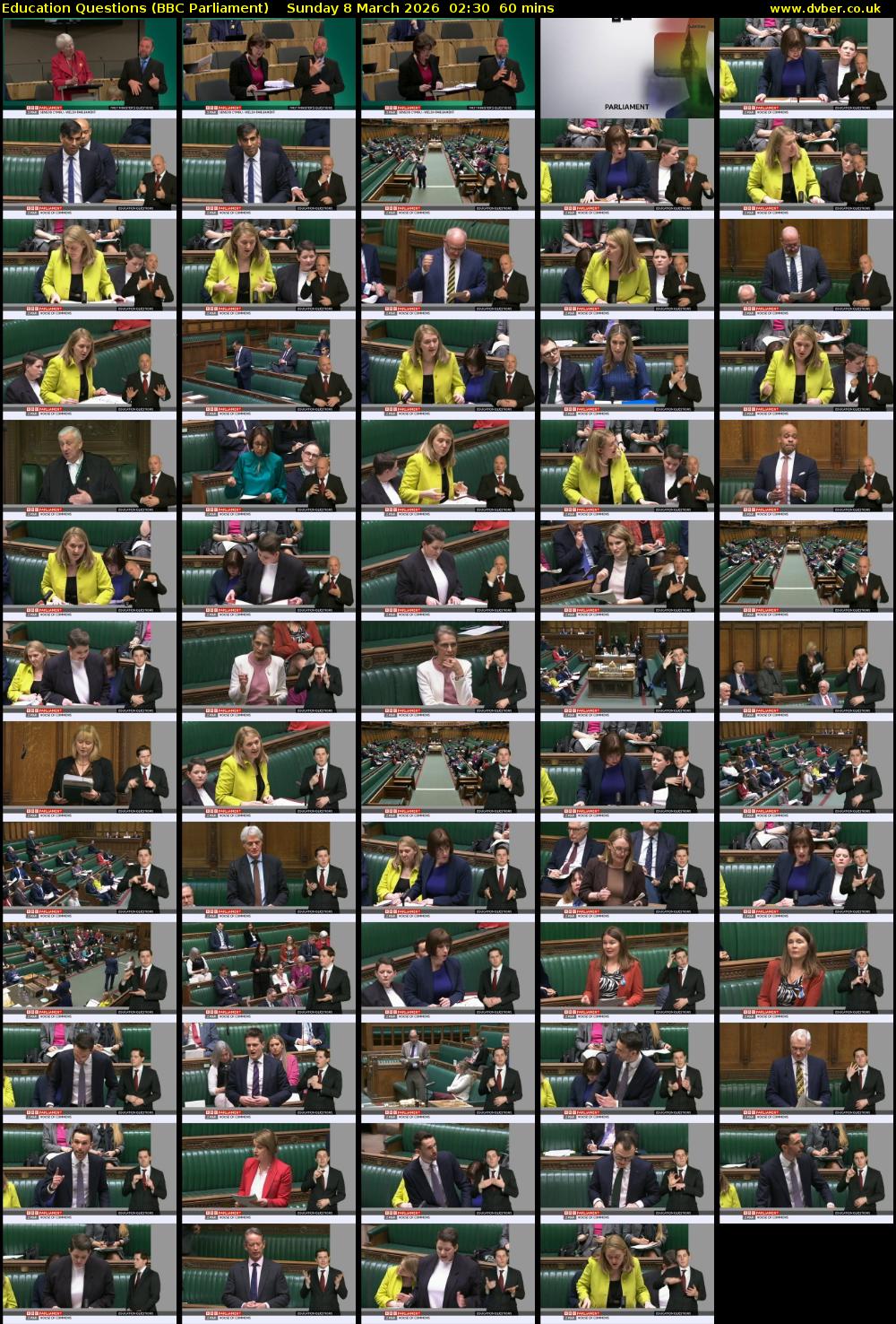 Education Questions (BBC Parliament) Sunday 8 March 2026 02:30 - 03:30