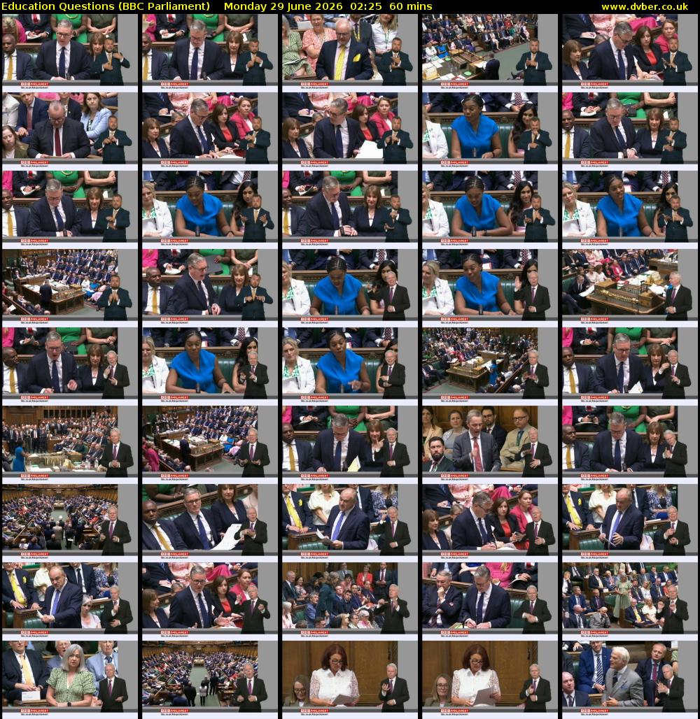 Education Questions (BBC Parliament) Monday 29 June 2026 02:25 - 03:25