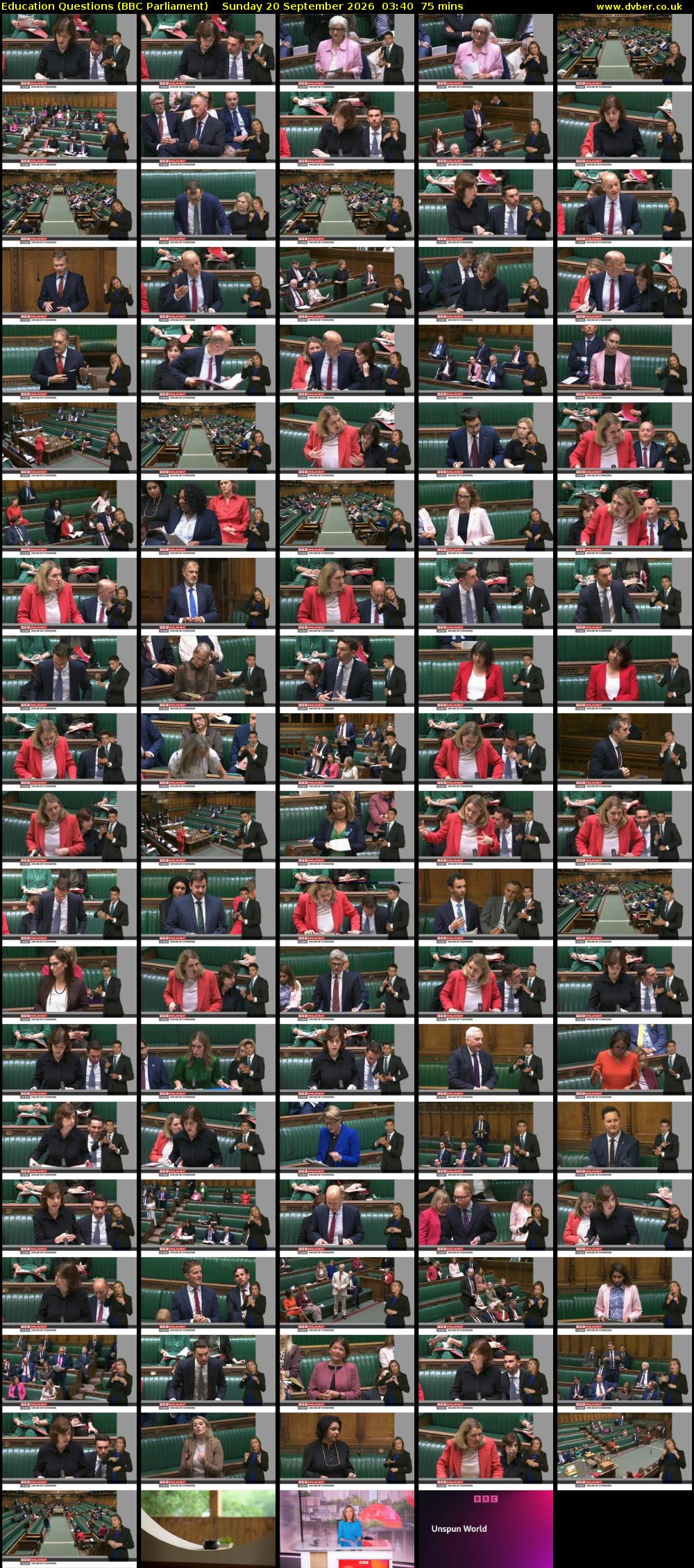 Education Questions (BBC Parliament) Sunday 20 September 2026 03:40 - 04:55