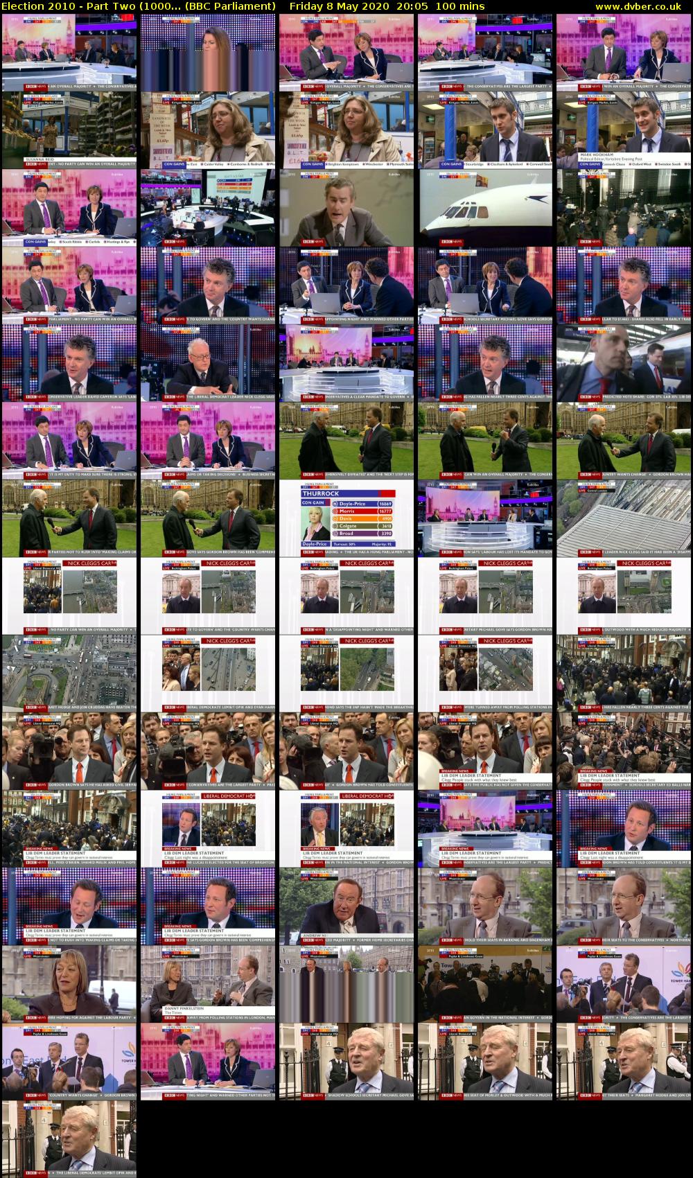 Election 2010 - Part Two (1000... (BBC Parliament) Friday 8 May 2020 20:05 - 21:45