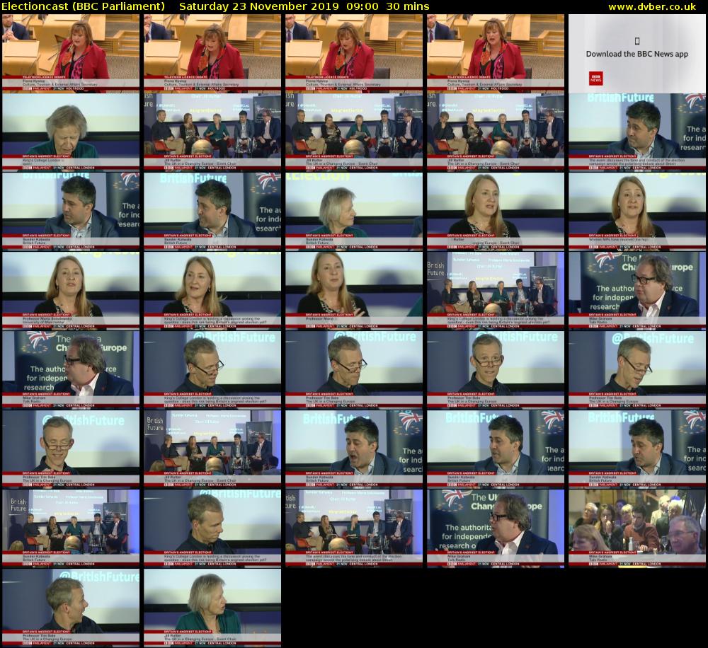 Electioncast (BBC Parliament) Saturday 23 November 2019 09:00 - 09:30