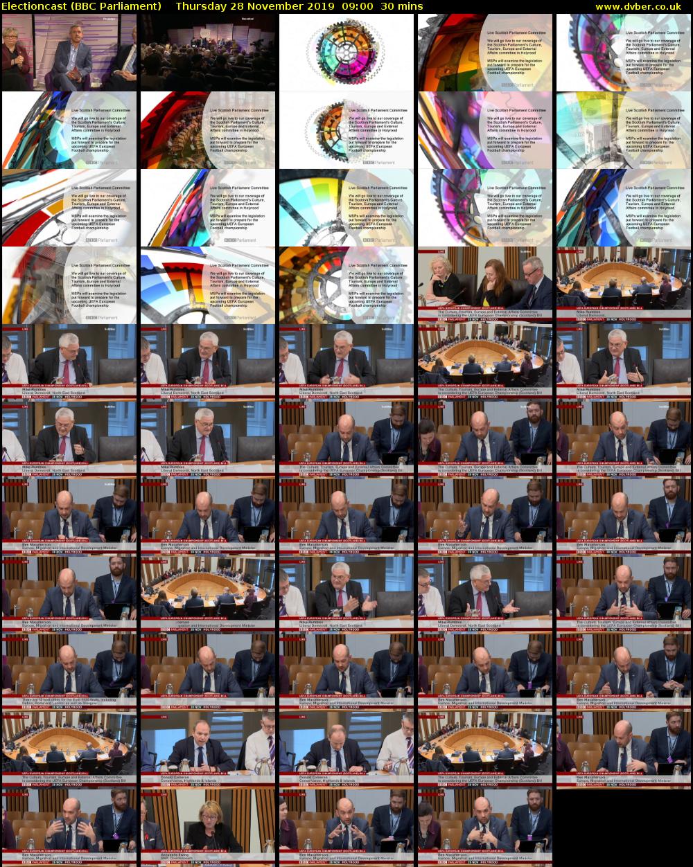 Electioncast (BBC Parliament) Thursday 28 November 2019 09:00 - 09:30