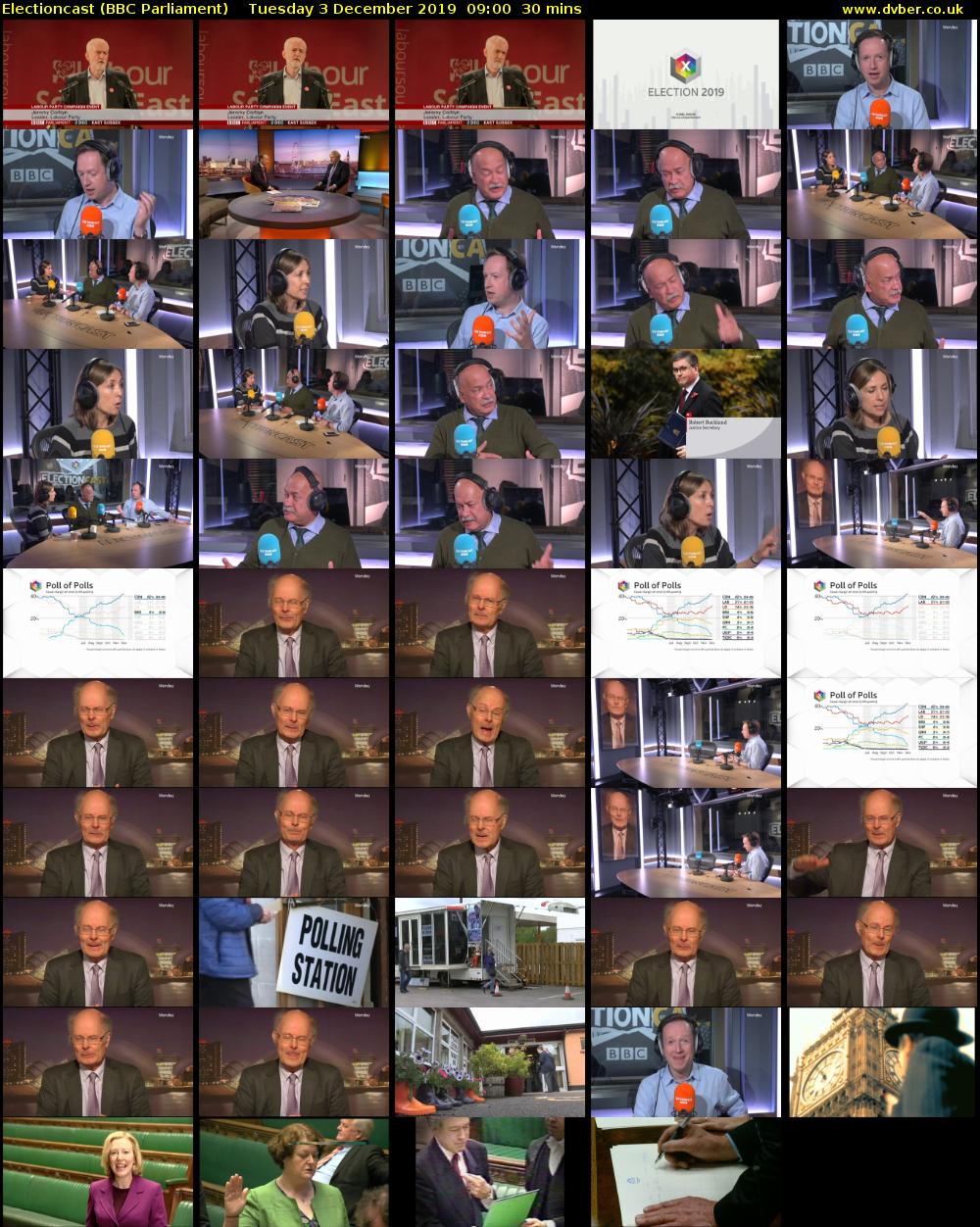 Electioncast (BBC Parliament) Tuesday 3 December 2019 09:00 - 09:30
