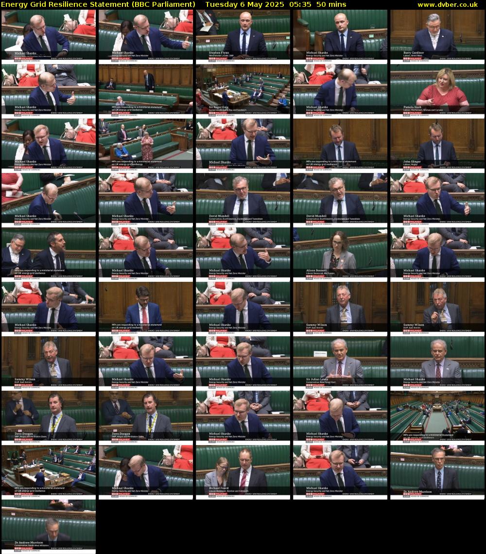 Energy Grid Resilience Statement (BBC Parliament) Tuesday 6 May 2025 05:35 - 06:25