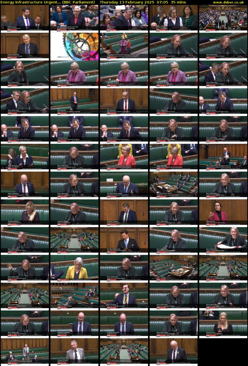Energy Infrastructure Urgent... (BBC Parliament) Thursday 13 February 2025 07:05 - 07:40