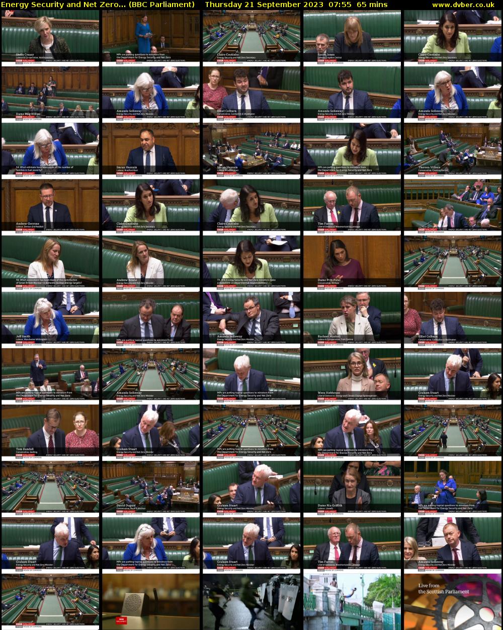 Energy Security and Net Zero... (BBC Parliament) Thursday 21 September 2023 07:55 - 09:00