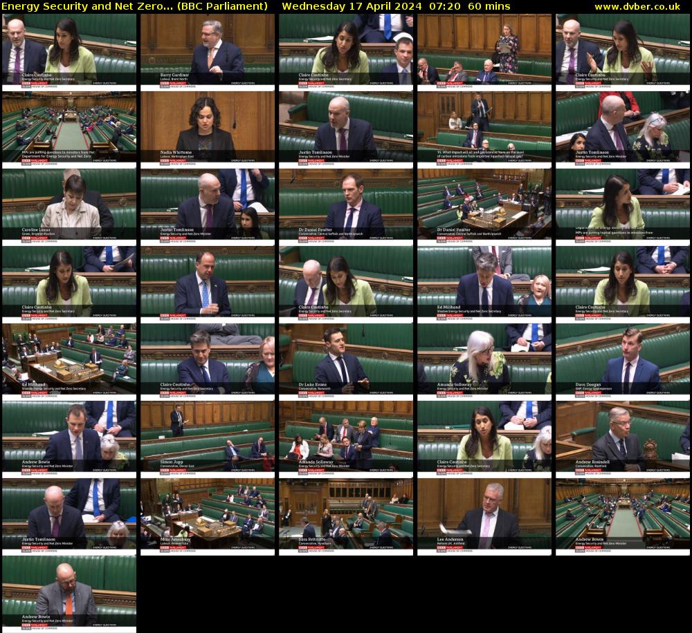 Energy Security and Net Zero... (BBC Parliament) Wednesday 17 April 2024 07:20 - 08:20