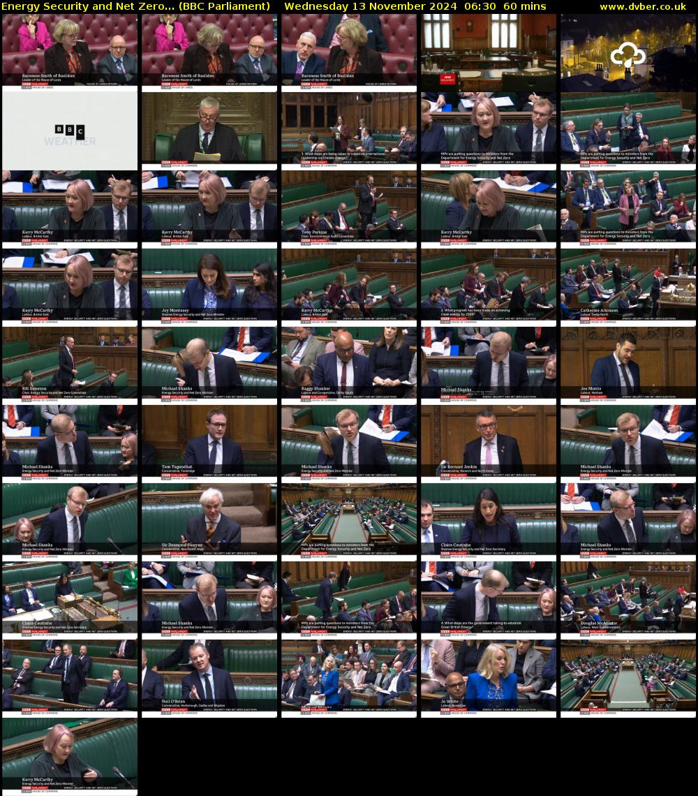 Energy Security and Net Zero... (BBC Parliament) Wednesday 13 November 2024 06:30 - 07:30