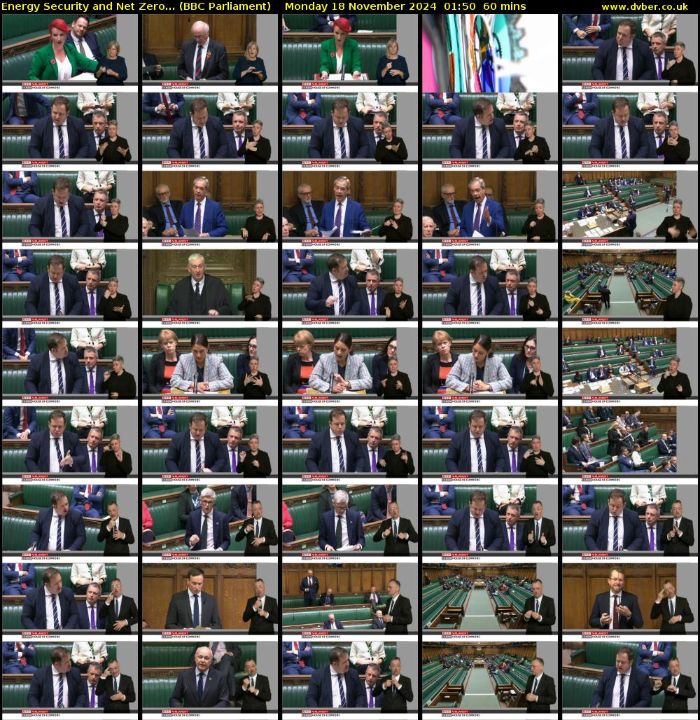 Energy Security and Net Zero... (BBC Parliament) Monday 18 November 2024 01:50 - 02:50