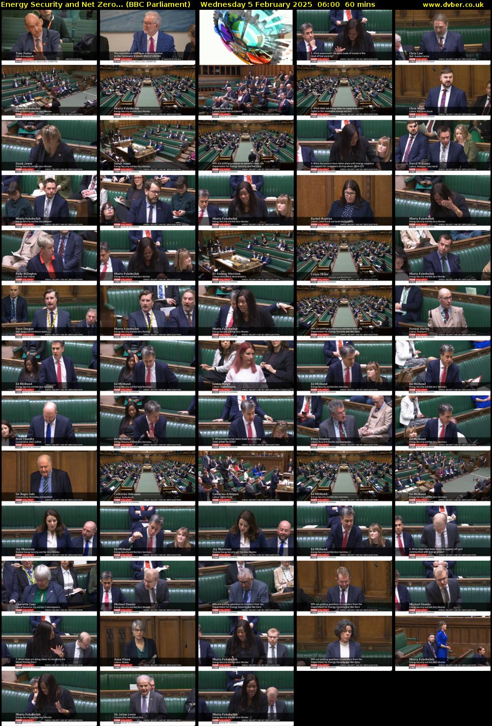 Energy Security and Net Zero... (BBC Parliament) Wednesday 5 February 2025 06:00 - 07:00