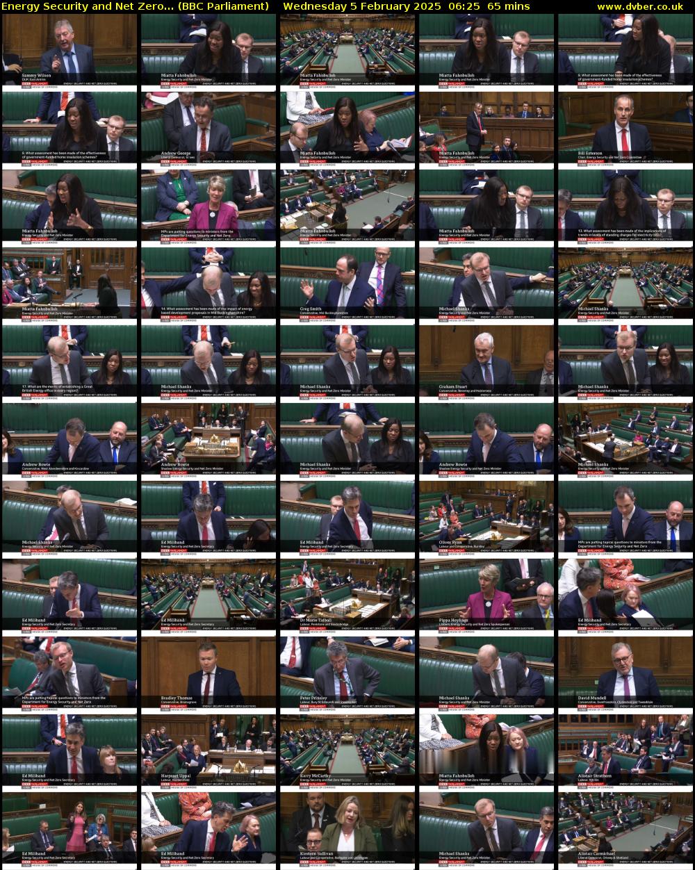 Energy Security and Net Zero... (BBC Parliament) Wednesday 5 February 2025 06:25 - 07:30