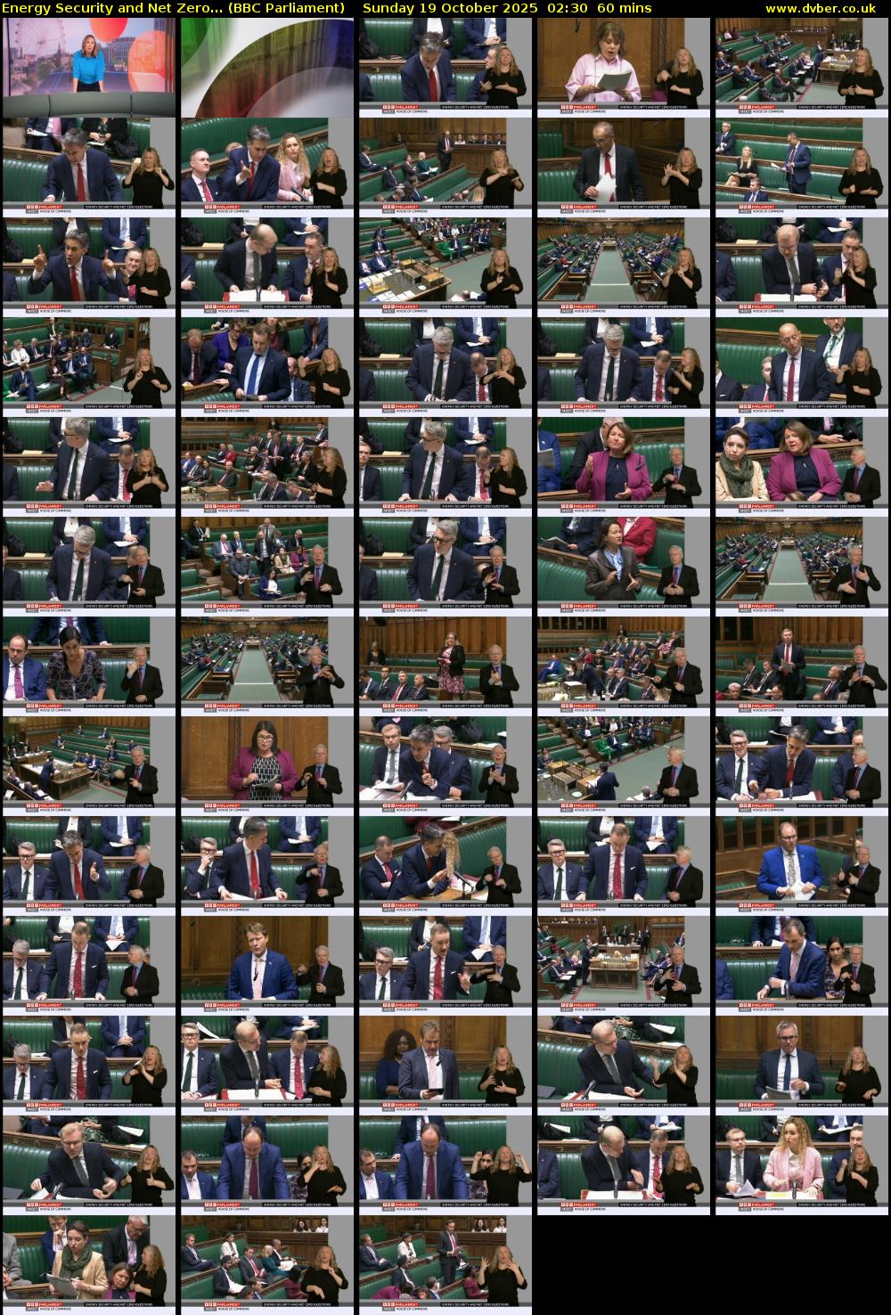 Energy Security and Net Zero... (BBC Parliament) Sunday 19 October 2025 02:30 - 03:30