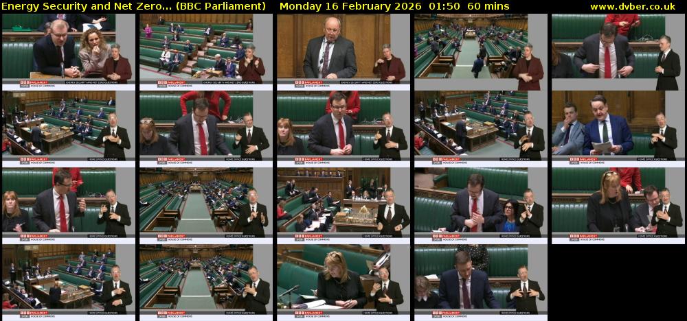 Energy Security and Net Zero... (BBC Parliament) Monday 16 February 2026 01:50 - 02:50