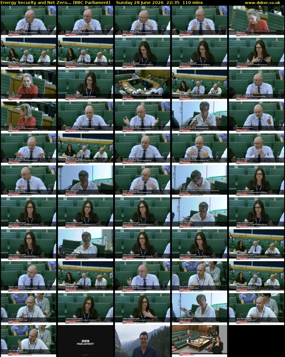Energy Security and Net Zero... (BBC Parliament) Sunday 28 June 2026 22:35 - 00:25