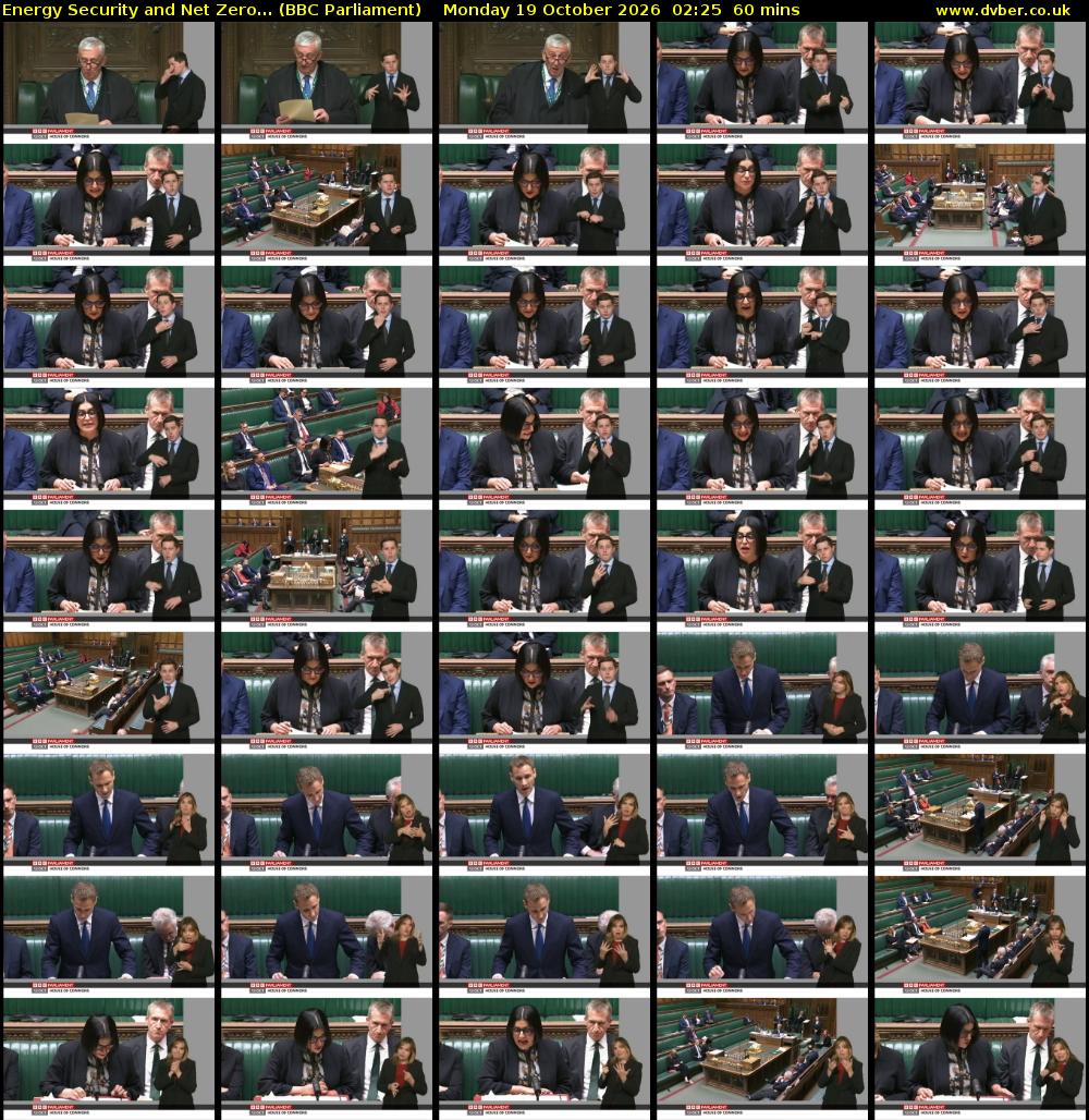 Energy Security and Net Zero... (BBC Parliament) Monday 19 October 2026 02:25 - 03:25