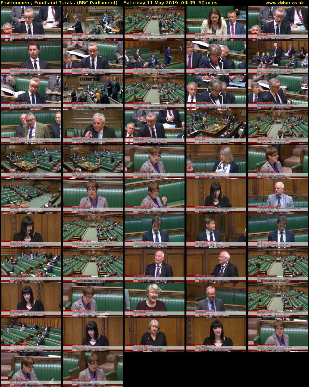 Environment, Food and Rural... (BBC Parliament) Saturday 11 May 2019 04:45 - 05:45
