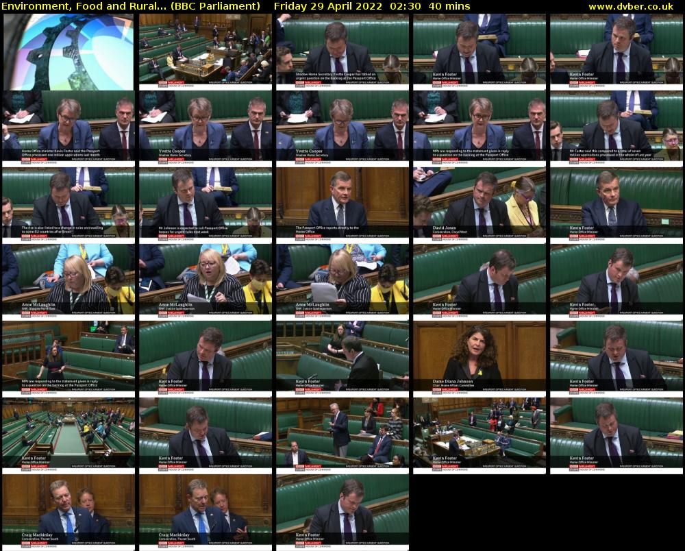 Environment, Food and Rural... (BBC Parliament) Friday 29 April 2022 02:30 - 03:10