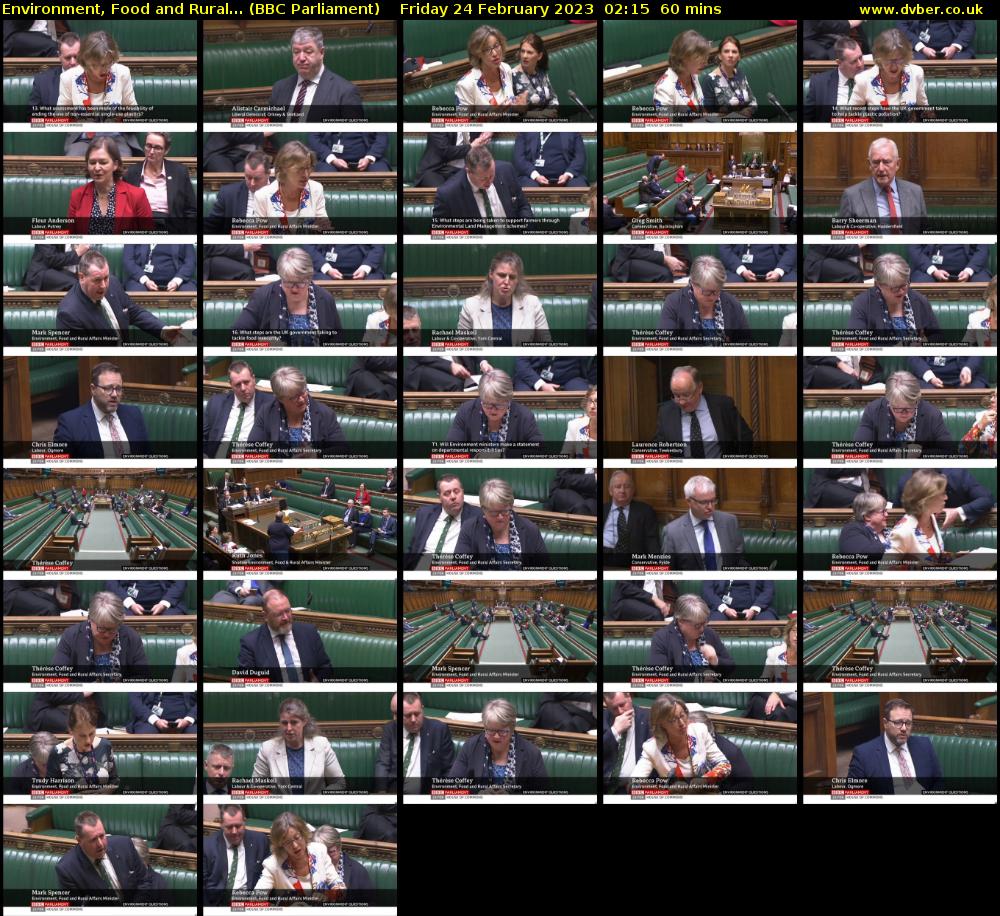 Environment, Food and Rural... (BBC Parliament) Friday 24 February 2023 02:15 - 03:15