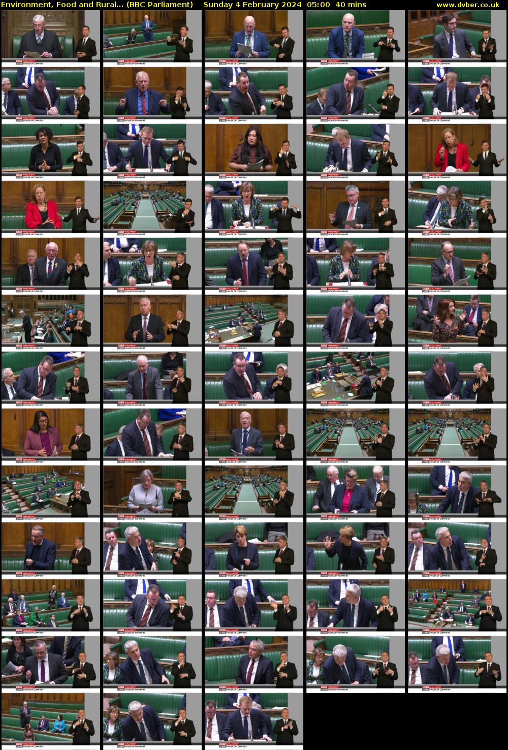 Environment, Food and Rural... (BBC Parliament) Sunday 4 February 2024 05:00 - 05:40