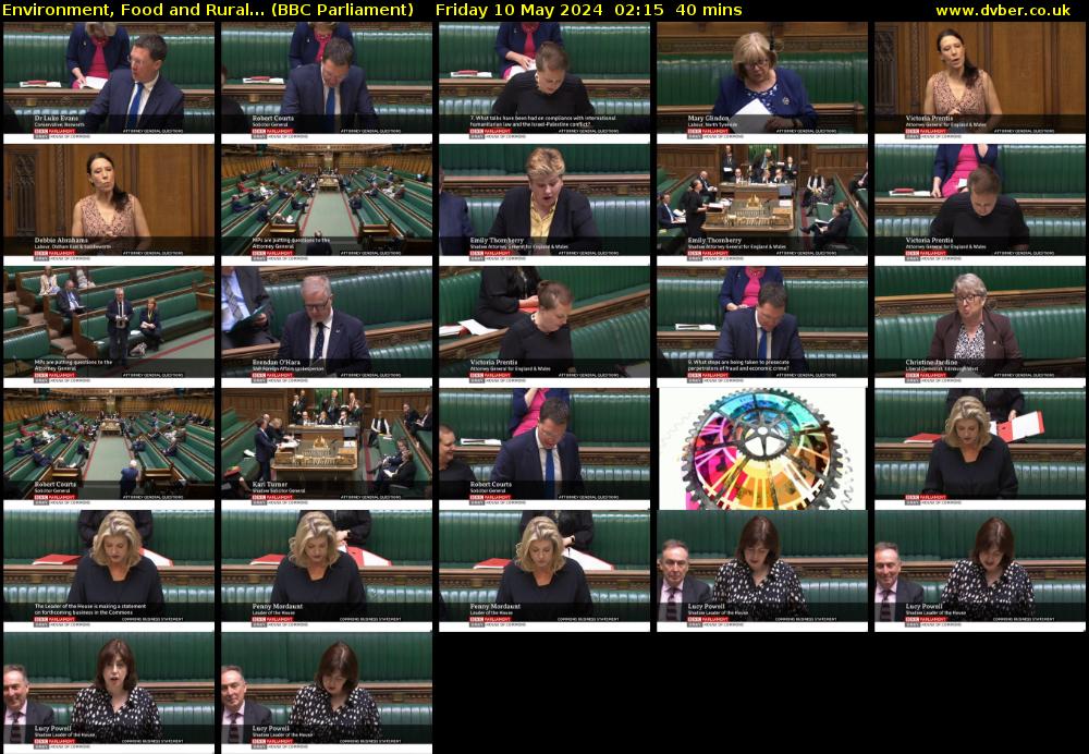 Environment, Food and Rural... (BBC Parliament) Friday 10 May 2024 02:15 - 02:55