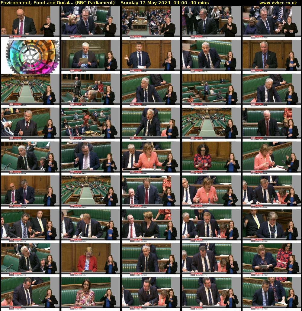 Environment, Food and Rural... (BBC Parliament) Sunday 12 May 2024 04:00 - 04:40