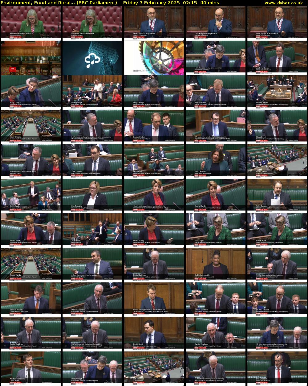 Environment, Food and Rural... (BBC Parliament) Friday 7 February 2025 02:15 - 02:55
