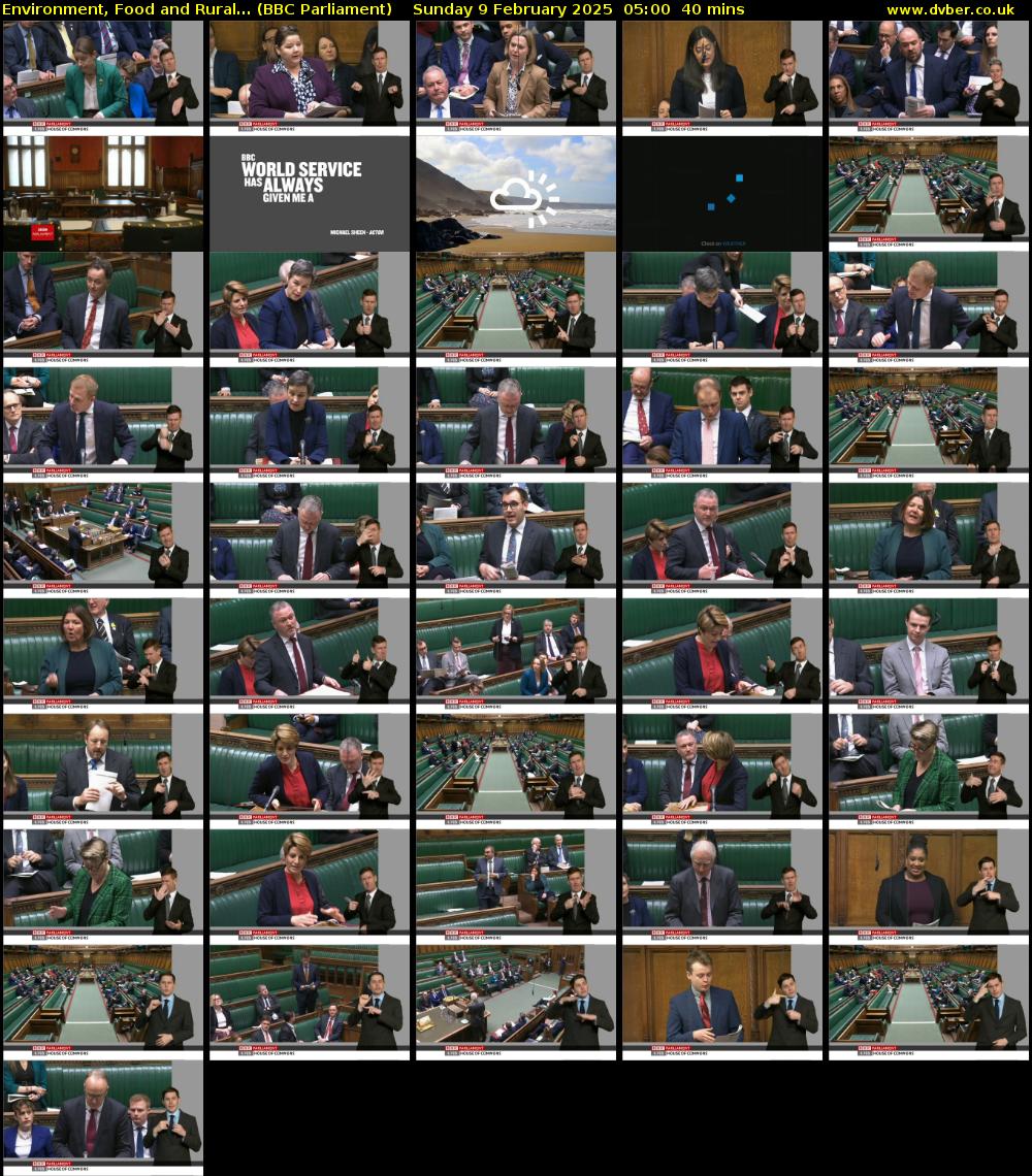 Environment, Food and Rural... (BBC Parliament) Sunday 9 February 2025 05:00 - 05:40