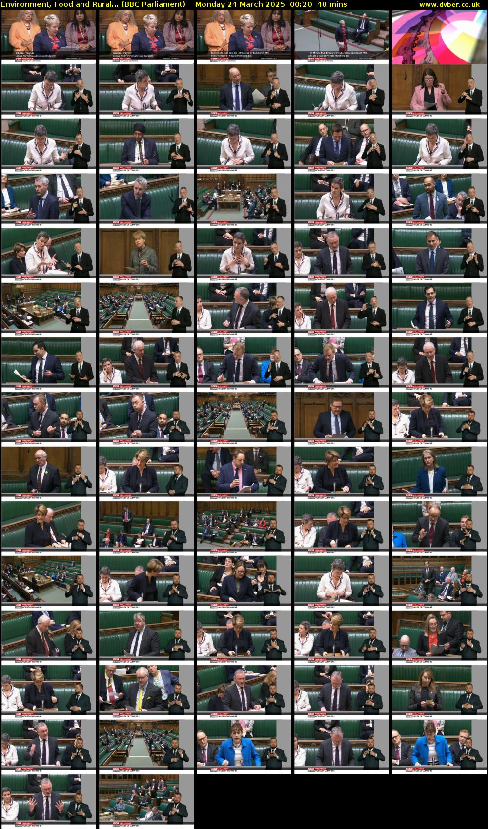 Environment, Food and Rural... (BBC Parliament) Monday 24 March 2025 00:20 - 01:00