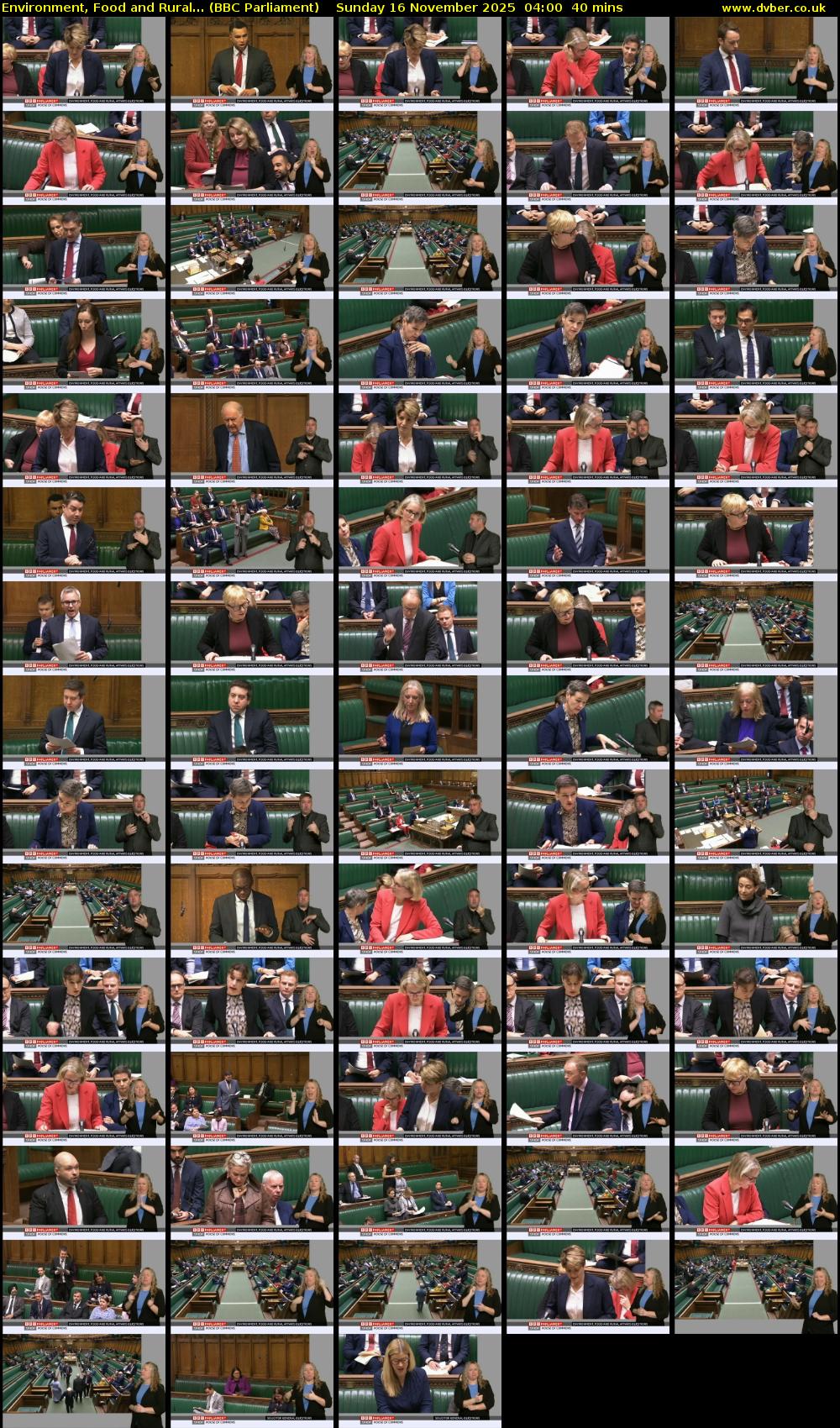 Environment, Food and Rural... (BBC Parliament) Sunday 16 November 2025 04:00 - 04:40