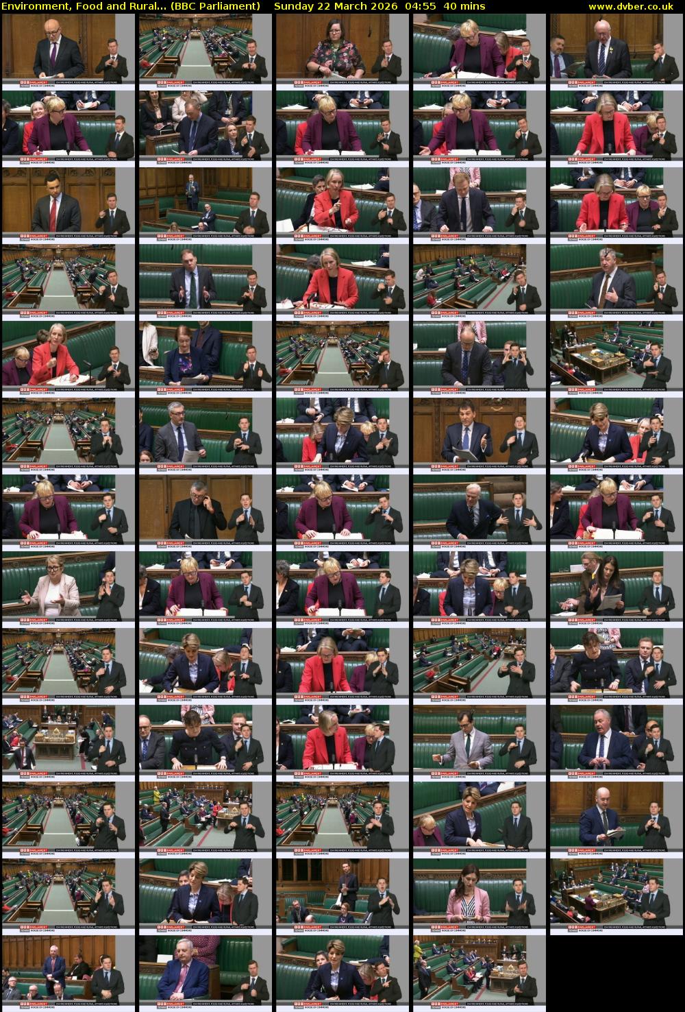 Environment, Food and Rural... (BBC Parliament) Sunday 22 March 2026 04:55 - 05:35