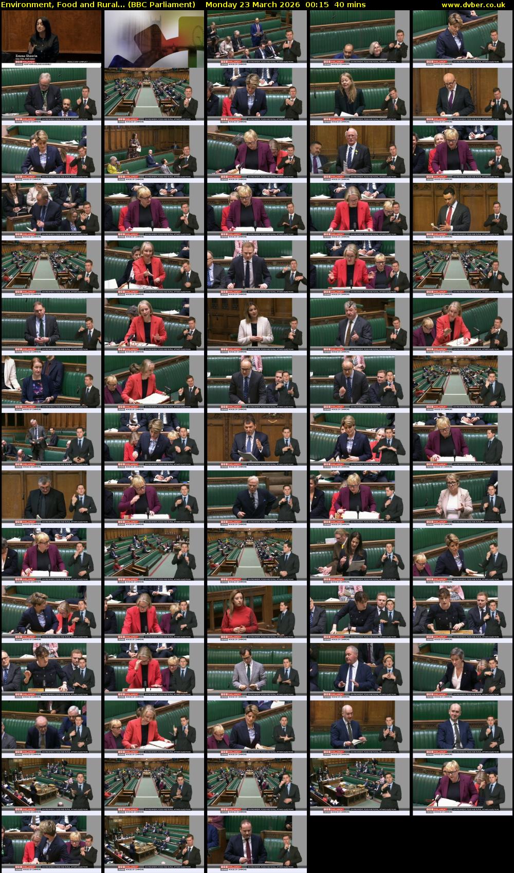 Environment, Food and Rural... (BBC Parliament) Monday 23 March 2026 00:15 - 00:55