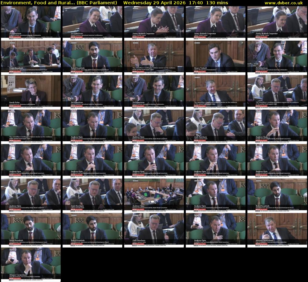 Environment, Food and Rural... (BBC Parliament) Wednesday 29 April 2026 17:40 - 19:50