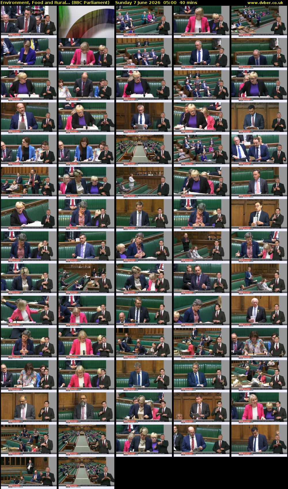 Environment, Food and Rural... (BBC Parliament) Sunday 7 June 2026 05:00 - 05:40
