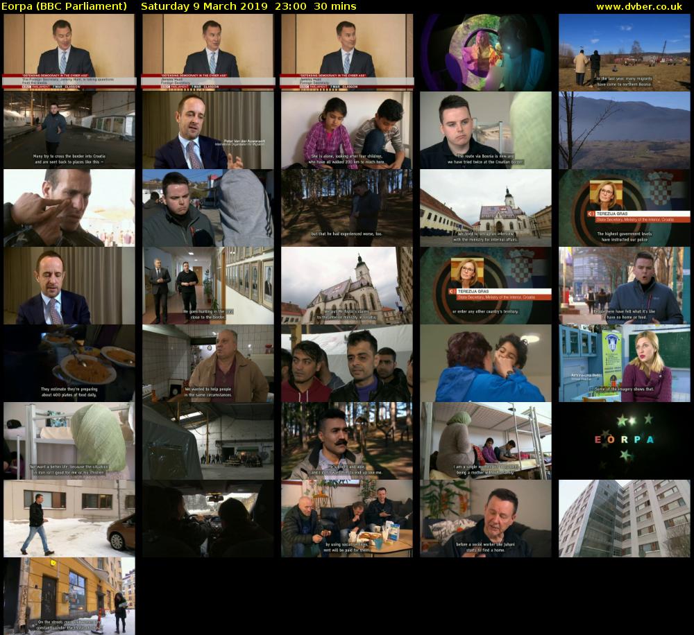 Eorpa (BBC Parliament) Saturday 9 March 2019 23:00 - 23:30