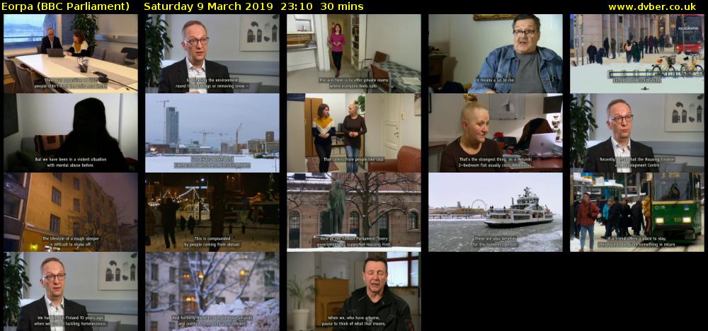 Eorpa (BBC Parliament) Saturday 9 March 2019 23:10 - 23:40