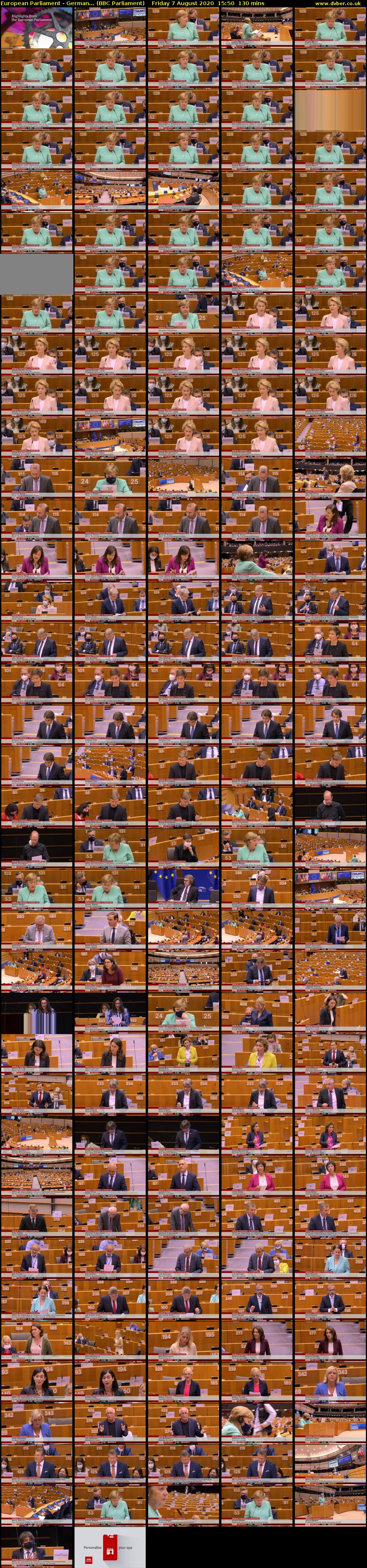 European Parliament - German... (BBC Parliament) Friday 7 August 2020 15:50 - 18:00