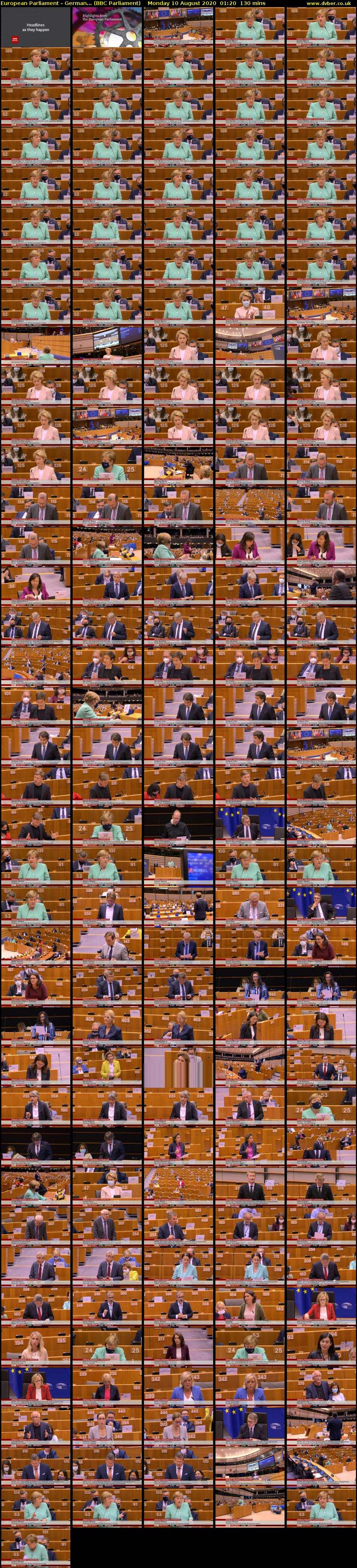 European Parliament - German... (BBC Parliament) Monday 10 August 2020 01:20 - 03:30