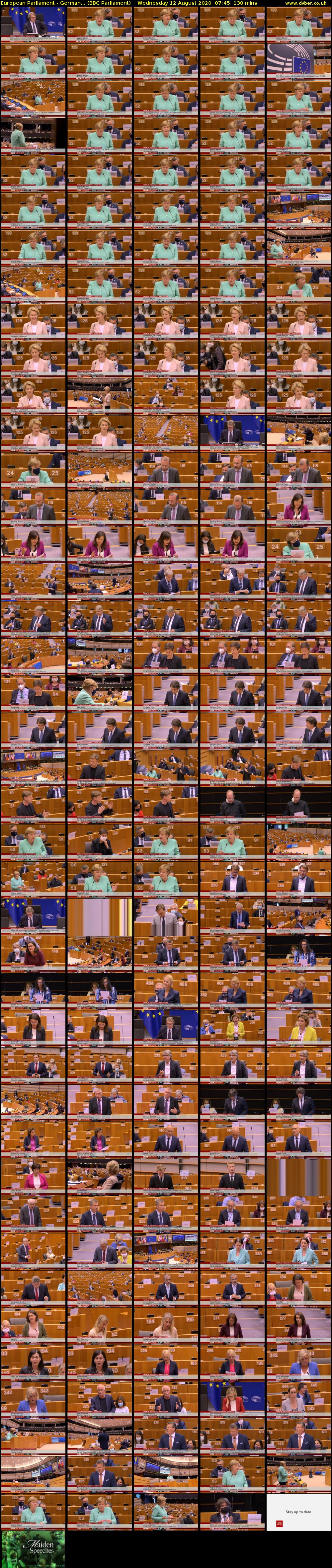 European Parliament - German... (BBC Parliament) Wednesday 12 August 2020 07:45 - 09:55