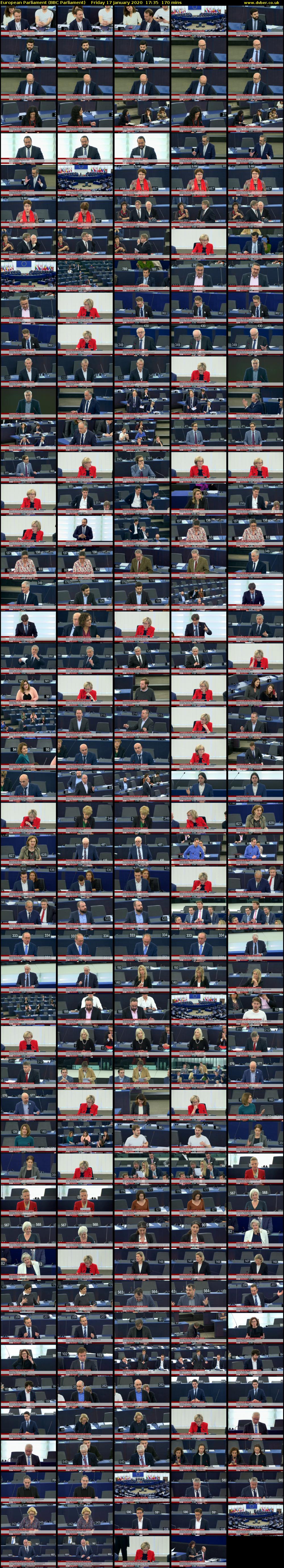 European Parliament (BBC Parliament) Friday 17 January 2020 17:35 - 20:25
