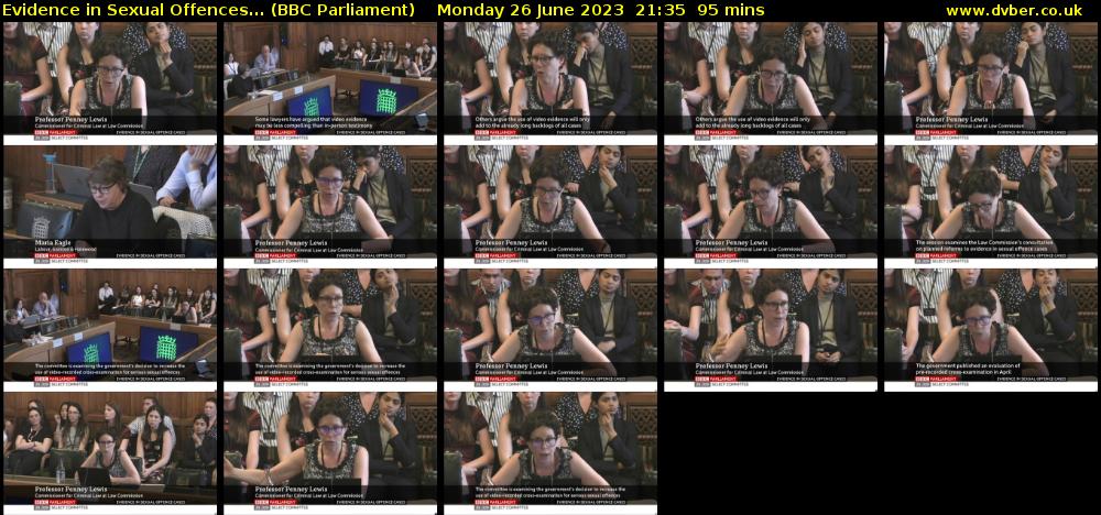 Evidence in Sexual Offences... (BBC Parliament) Monday 26 June 2023 21:35 - 23:10