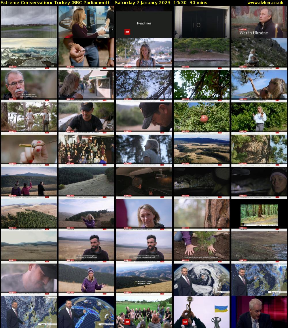Extreme Conservation: Turkey (BBC Parliament) Saturday 7 January 2023 14:30 - 15:00