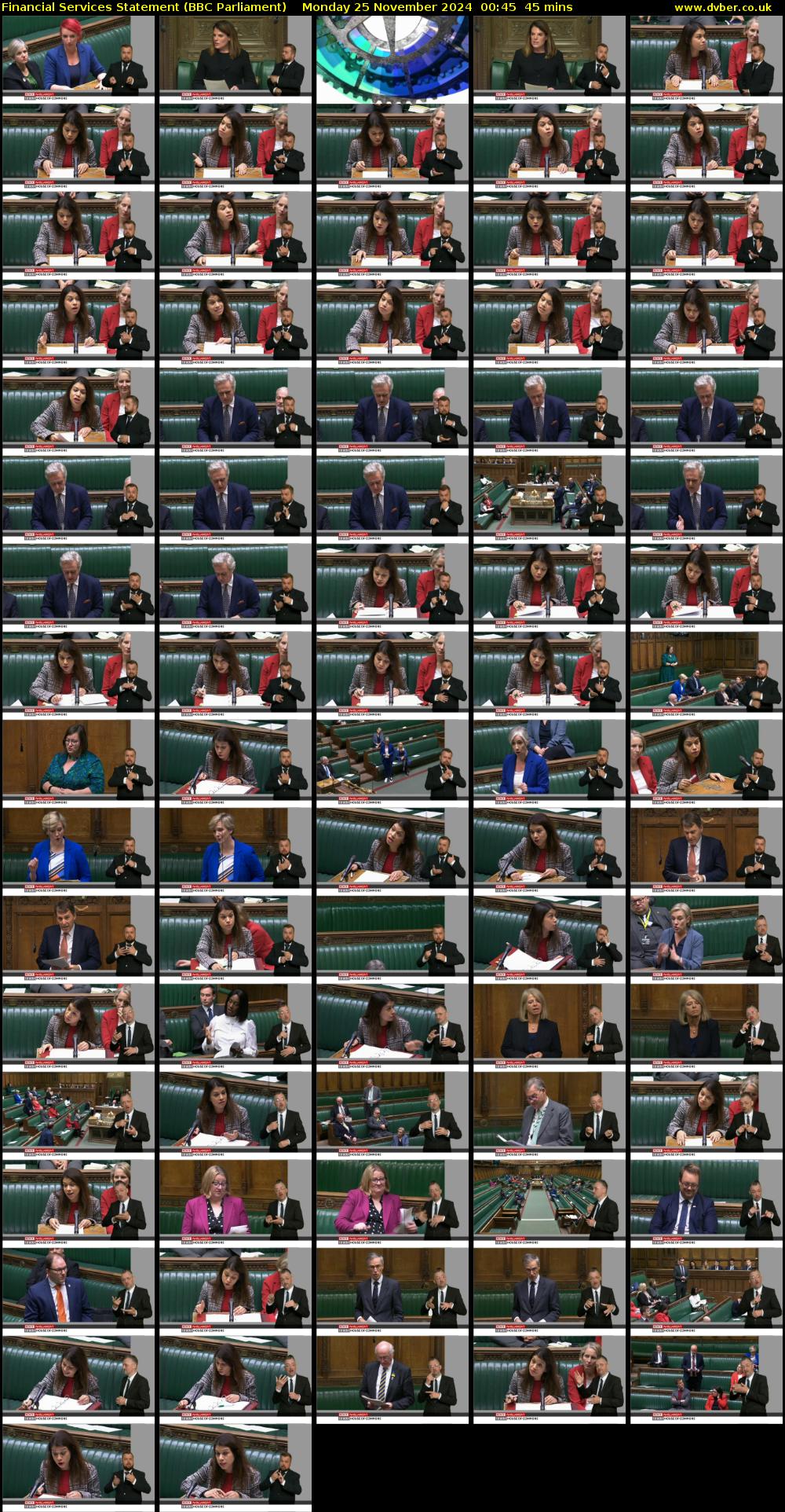 Financial Services Statement (BBC Parliament) Monday 25 November 2024 00:45 - 01:30