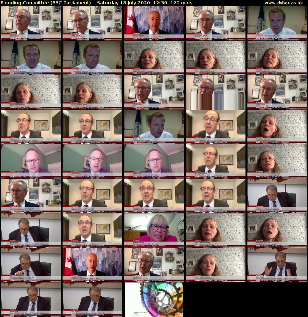 Flooding Committee (BBC Parliament) Saturday 18 July 2020 12:30 - 14:30