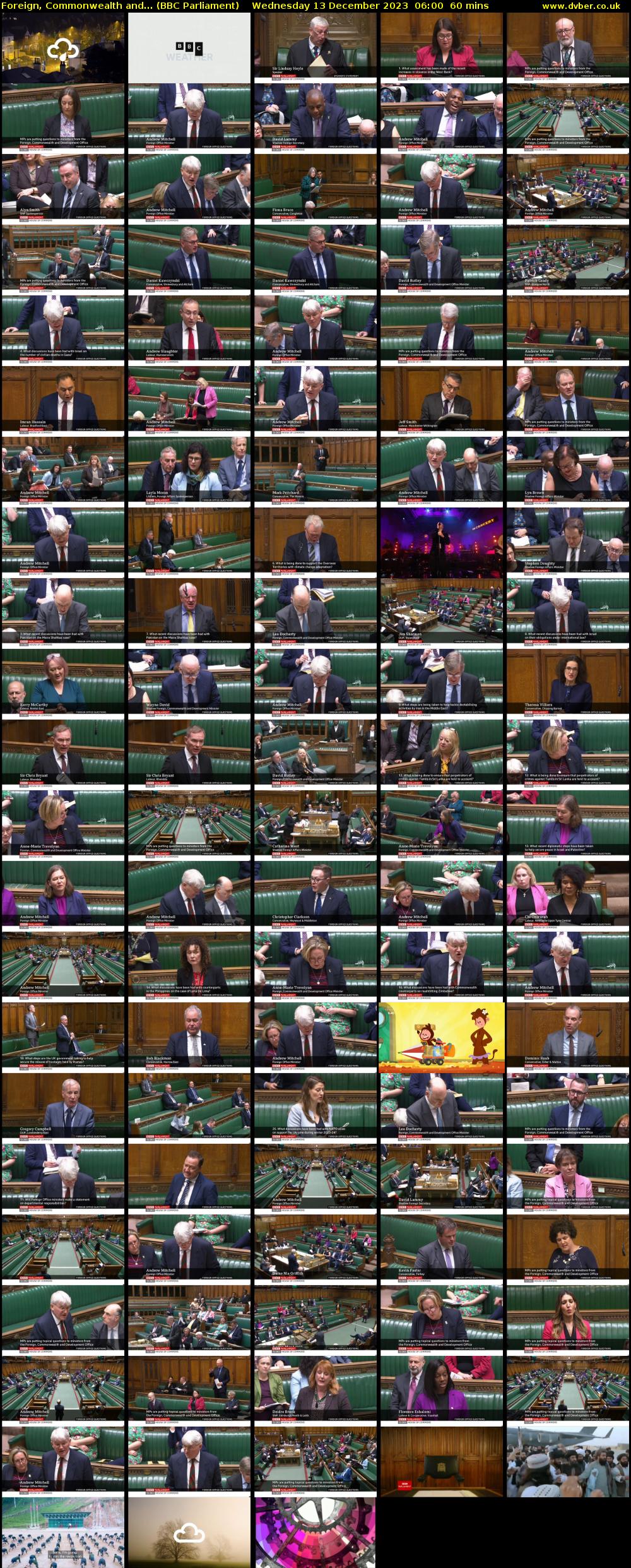 Foreign, Commonwealth and... (BBC Parliament) Wednesday 13 December 2023 06:00 - 07:00