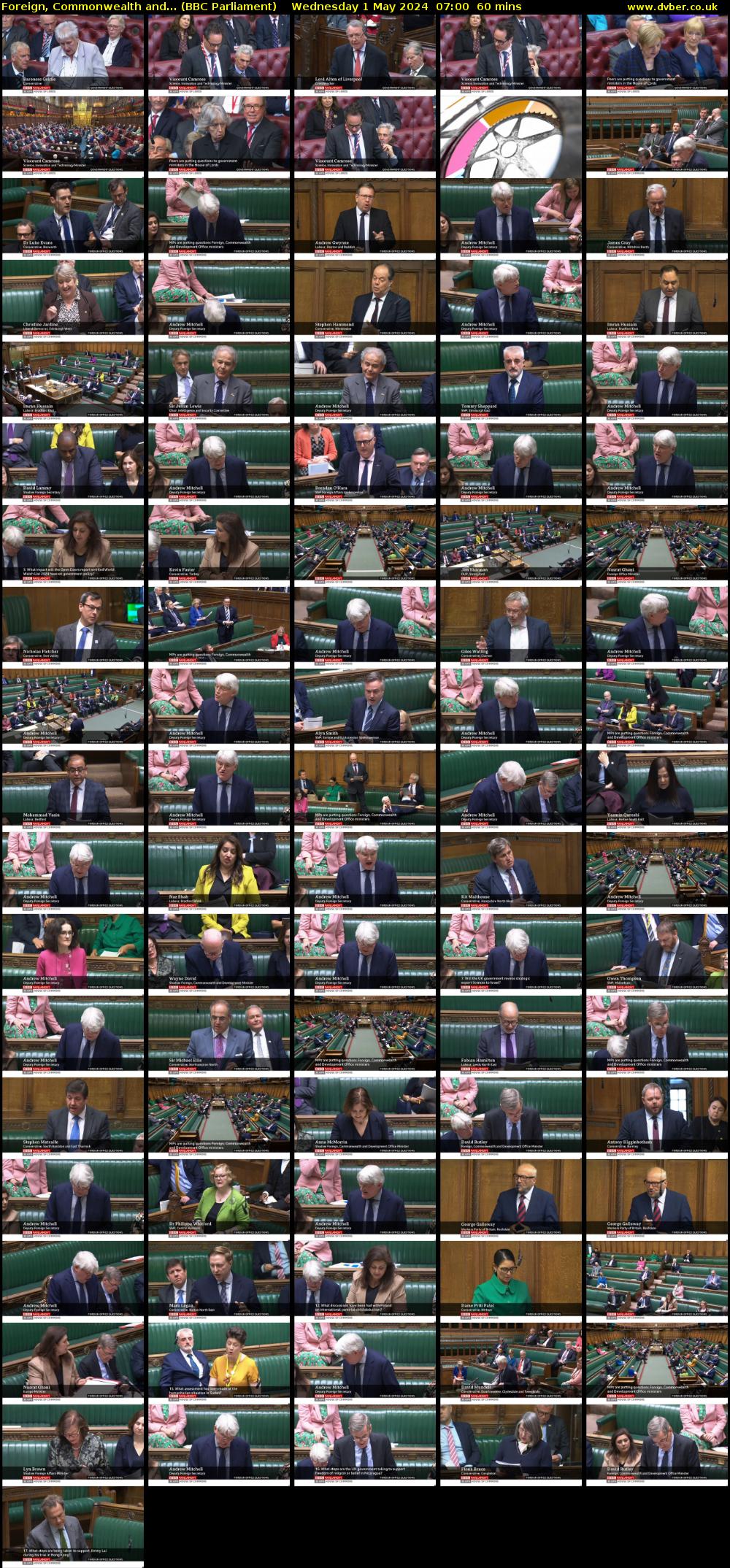 Foreign, Commonwealth and... (BBC Parliament) Wednesday 1 May 2024 07:00 - 08:00