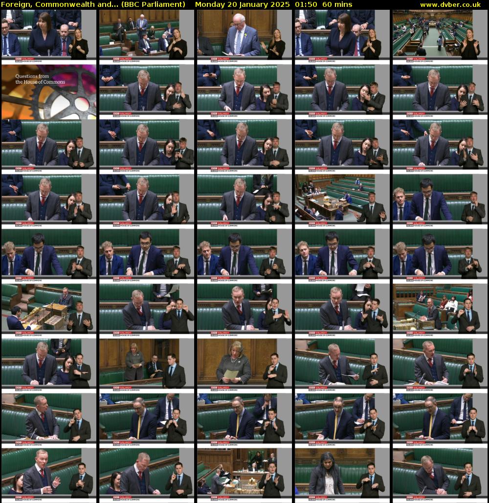 Foreign, Commonwealth and... (BBC Parliament) Monday 20 January 2025 01:50 - 02:50