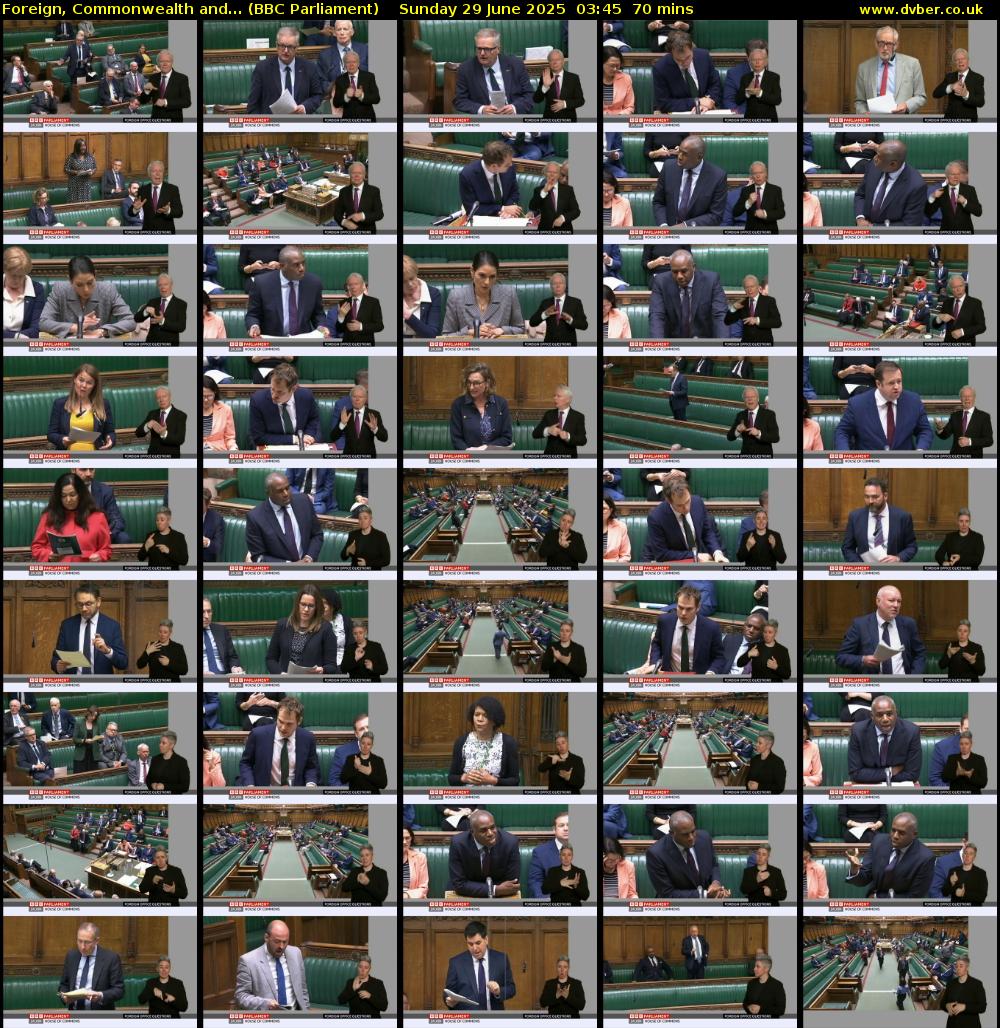 Foreign, Commonwealth and... (BBC Parliament) Sunday 29 June 2025 03:45 - 04:55