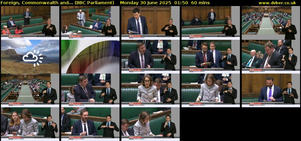 Foreign, Commonwealth and... (BBC Parliament) Monday 30 June 2025 01:50 - 02:50