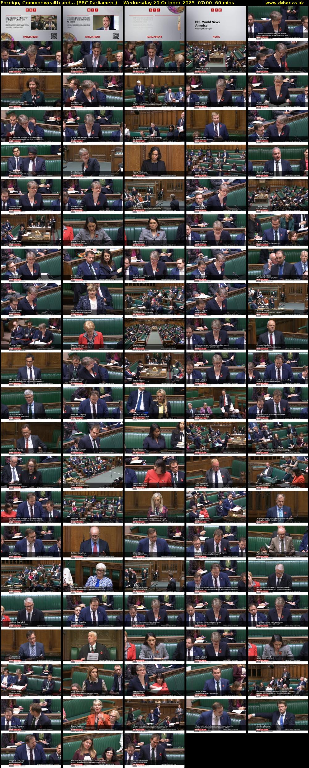 Foreign, Commonwealth and... (BBC Parliament) Wednesday 29 October 2025 07:00 - 08:00