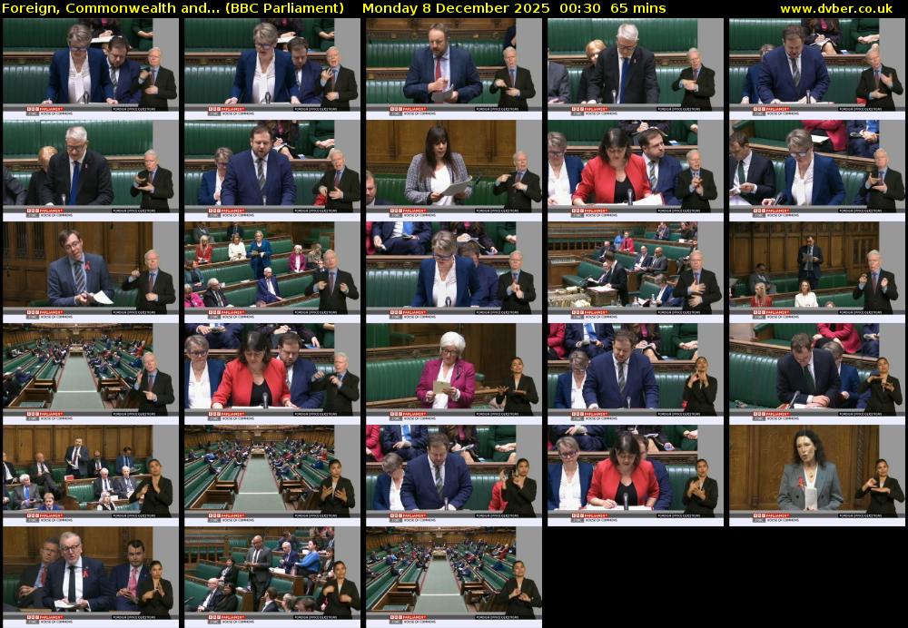 Foreign, Commonwealth and... (BBC Parliament) Monday 8 December 2025 00:30 - 01:35